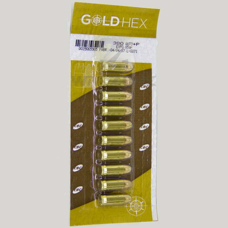Munição Cbc 380 Auto+p Expo Gold Hex 85gr