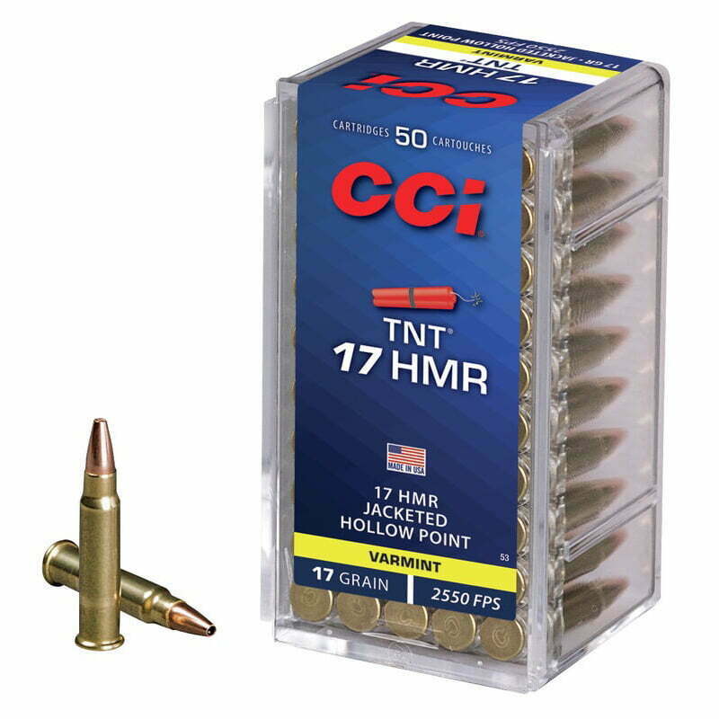 Munição Cci 17hmr Tnt Hp 17 Grains – Cx 50