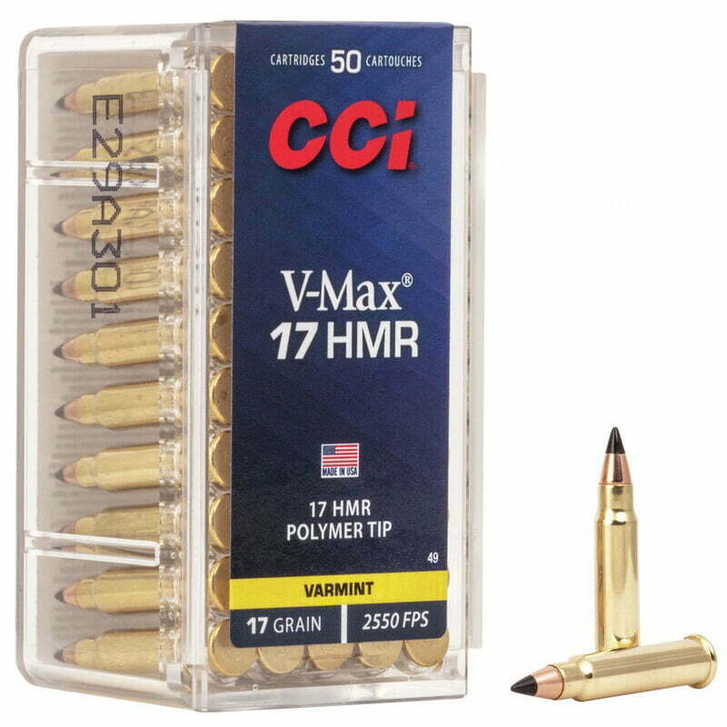 Munição Cci 17hmr Max Polymer Tip 17 Grains – Cx 50