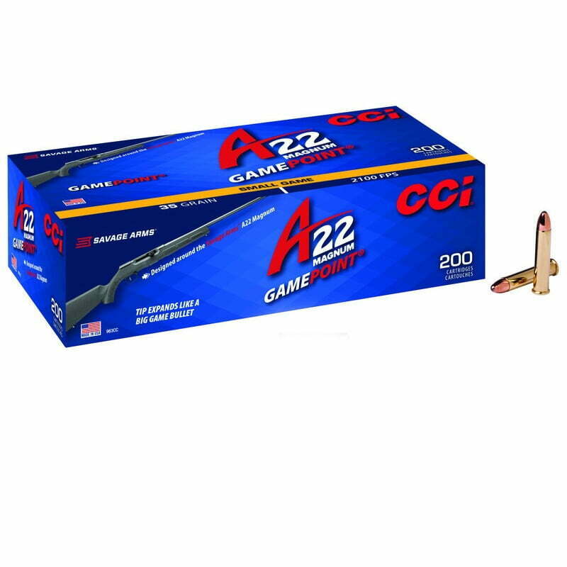 Munição Cci 22wmr Magum Gamepoint Jacketed Soft Point 35gr – Cx200